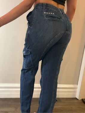 Five Star Cargo Jeans with Embroidered Stars